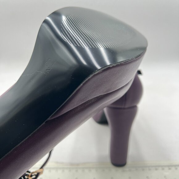 Maiyang Purple Round Toe T-Strap Platform Mary Jane Pumps Ankle Buckle Shoes - Picture 6 of 8